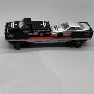 K-Line GM Goodwrench Service Racing Flatcar with Two Diecast Vehicles Untested O
